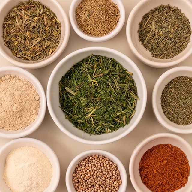 Ingredientes naturales de jabón ordenados en bowls sobre una mesa clara